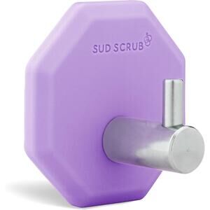 Sud Scrub Shower Hook Purple Antimicrobial Silver Zinc Self Adhesive New In Box